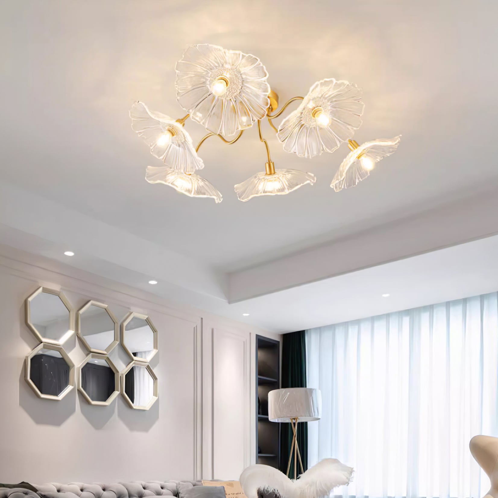 Lotus Leaf Pendant Ceiling Light Lighting Lobby