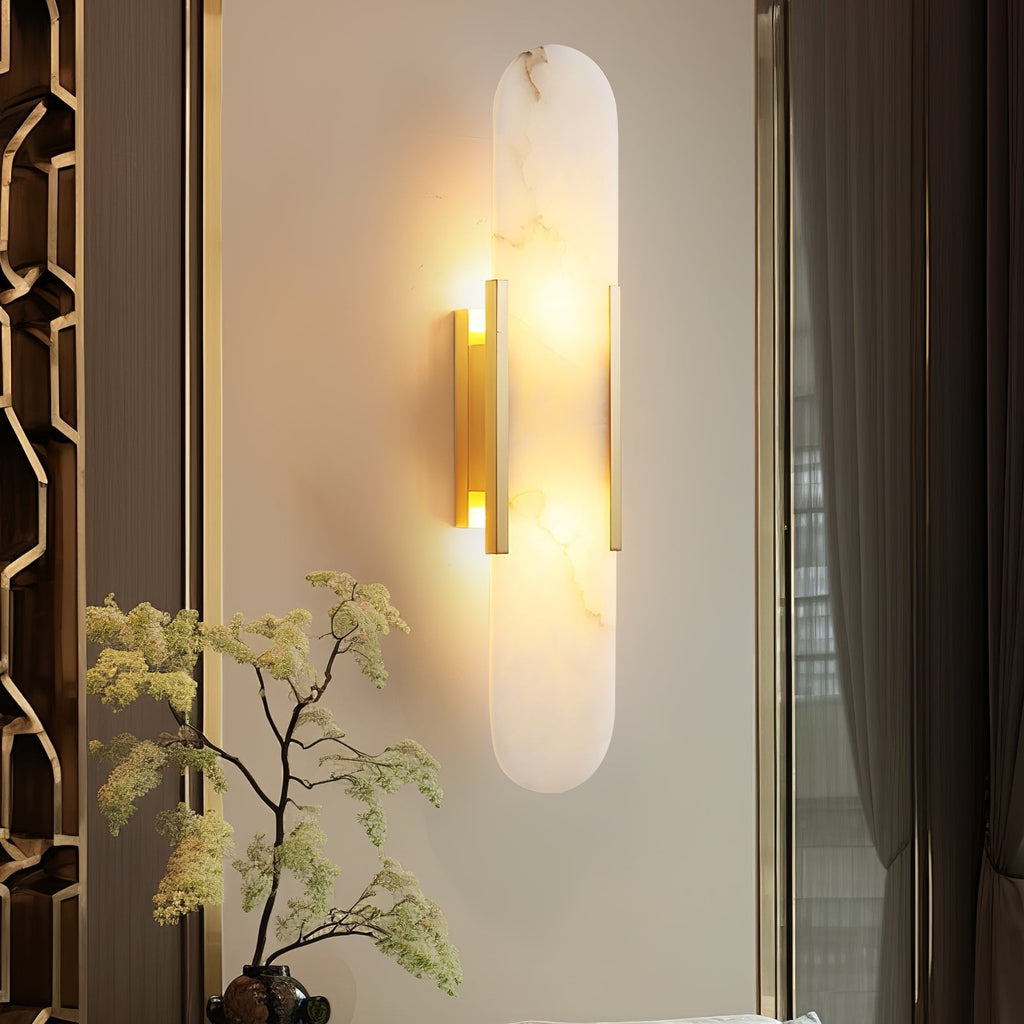 Melange Stretched Alabaster Wall Light Lighting Lobby