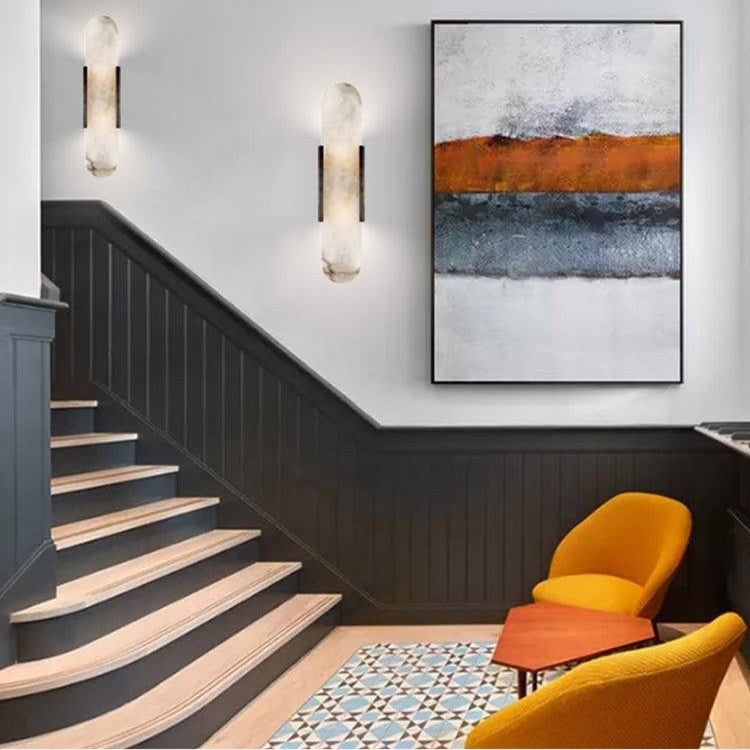 Melange Stretched Alabaster Wall Light Lighting Lobby