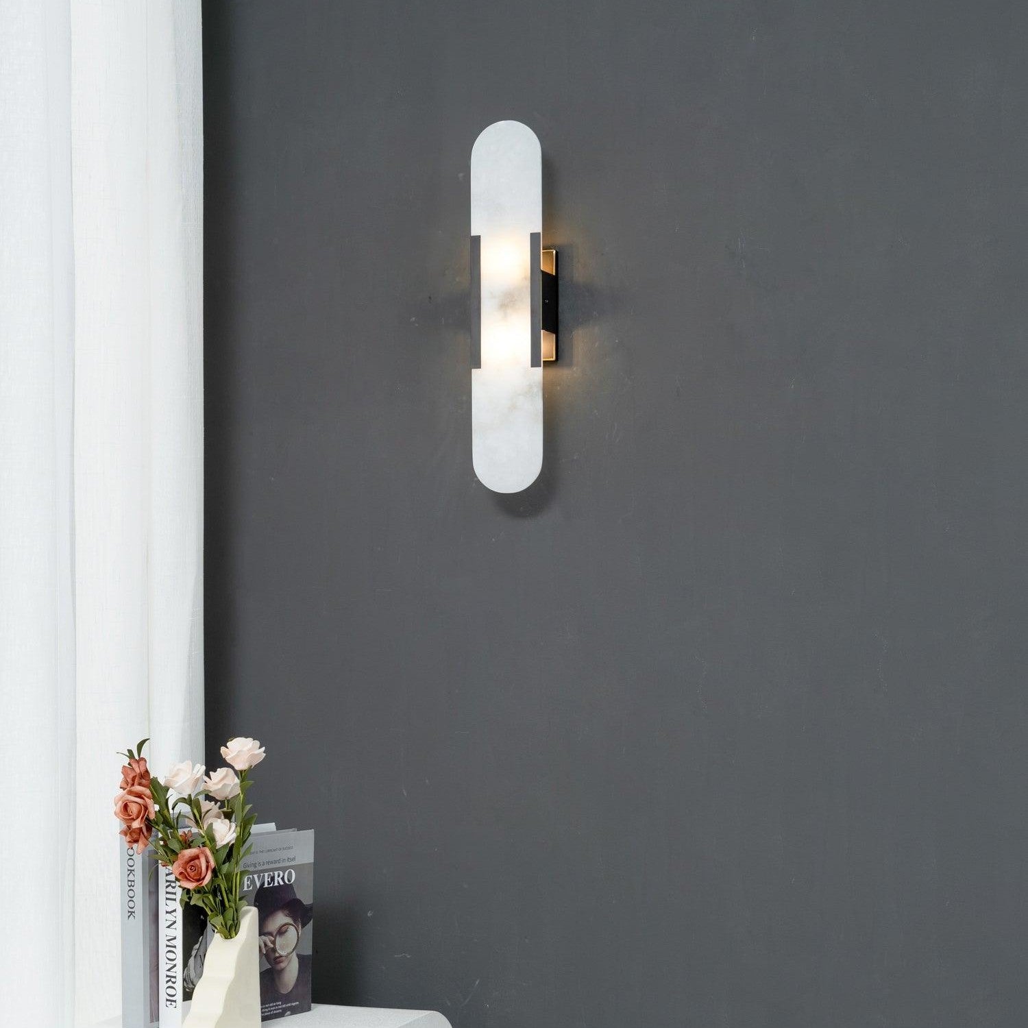 Melange Stretched Alabaster Wall Light Lighting Lobby