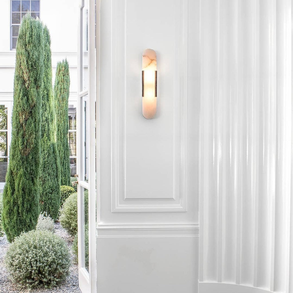 Melange Stretched Alabaster Wall Light Lighting Lobby