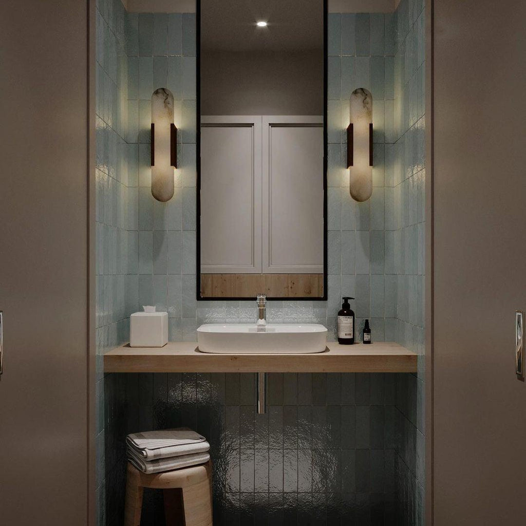 Melange Stretched Alabaster Wall Light Lighting Lobby
