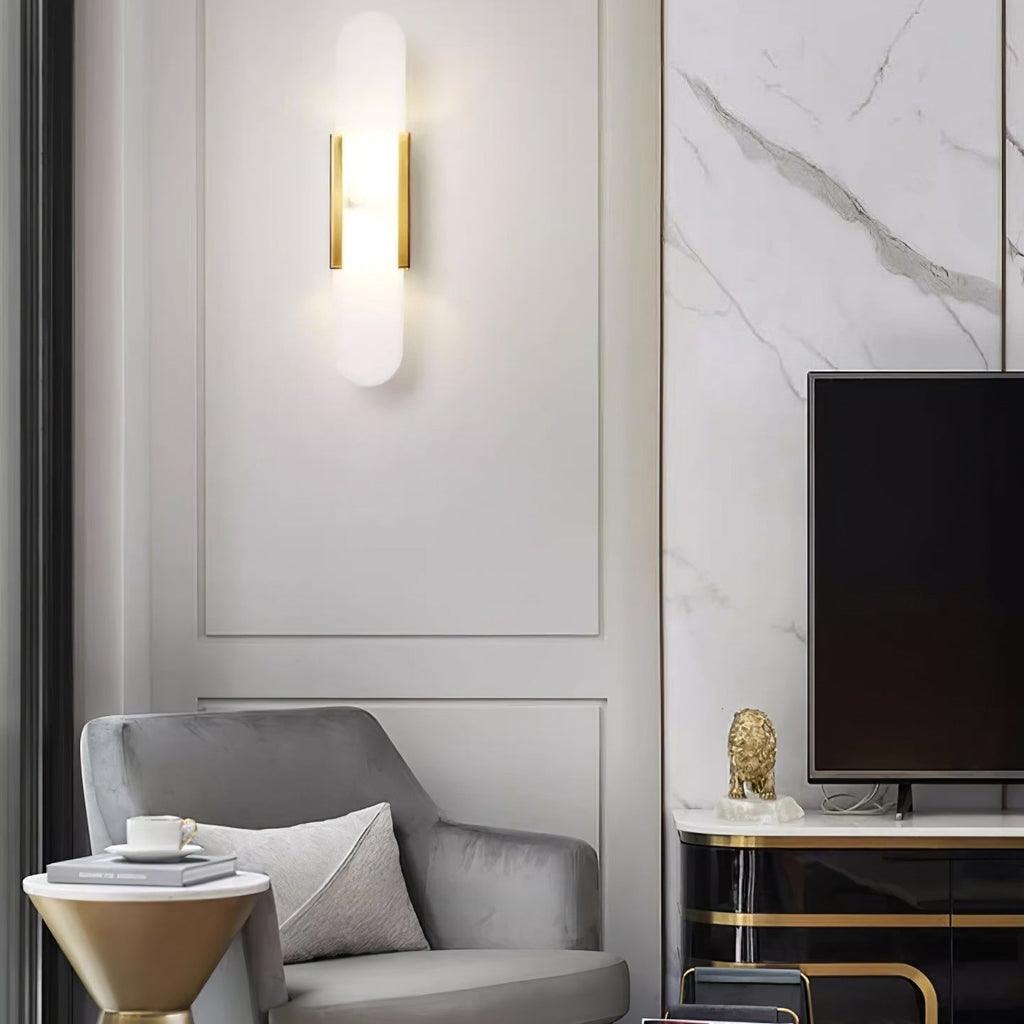 Melange Stretched Alabaster Wall Light Lighting Lobby