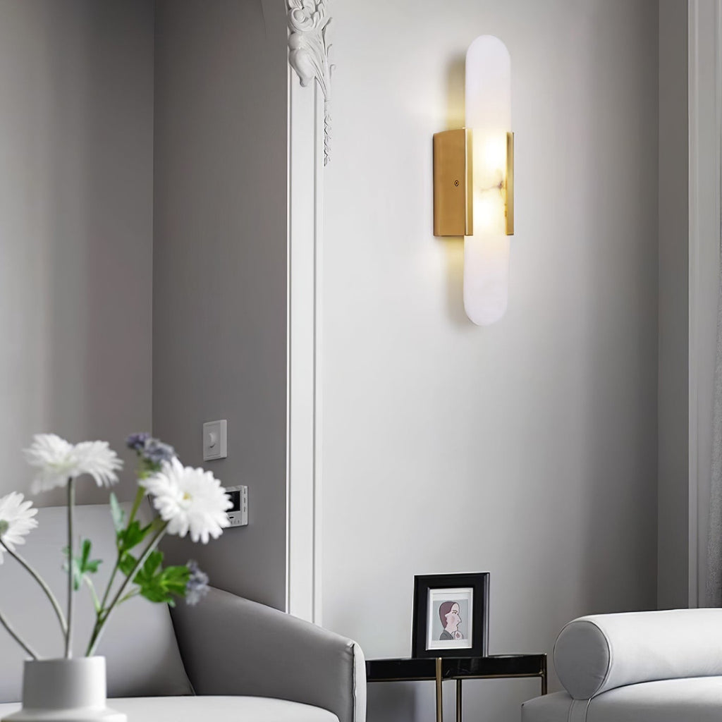 Melange Stretched Alabaster Wall Light Lighting Lobby