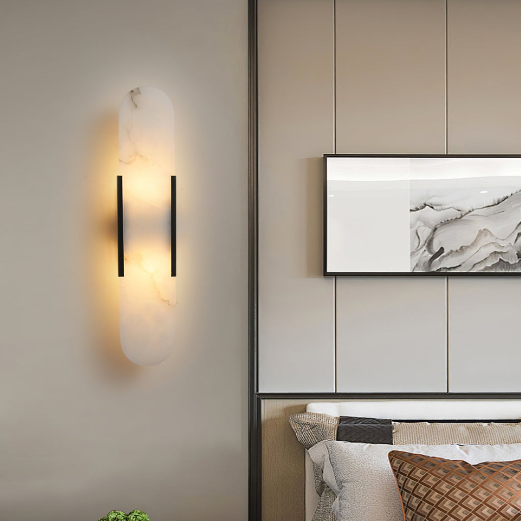 Melange Stretched Alabaster Wall Light Lighting Lobby