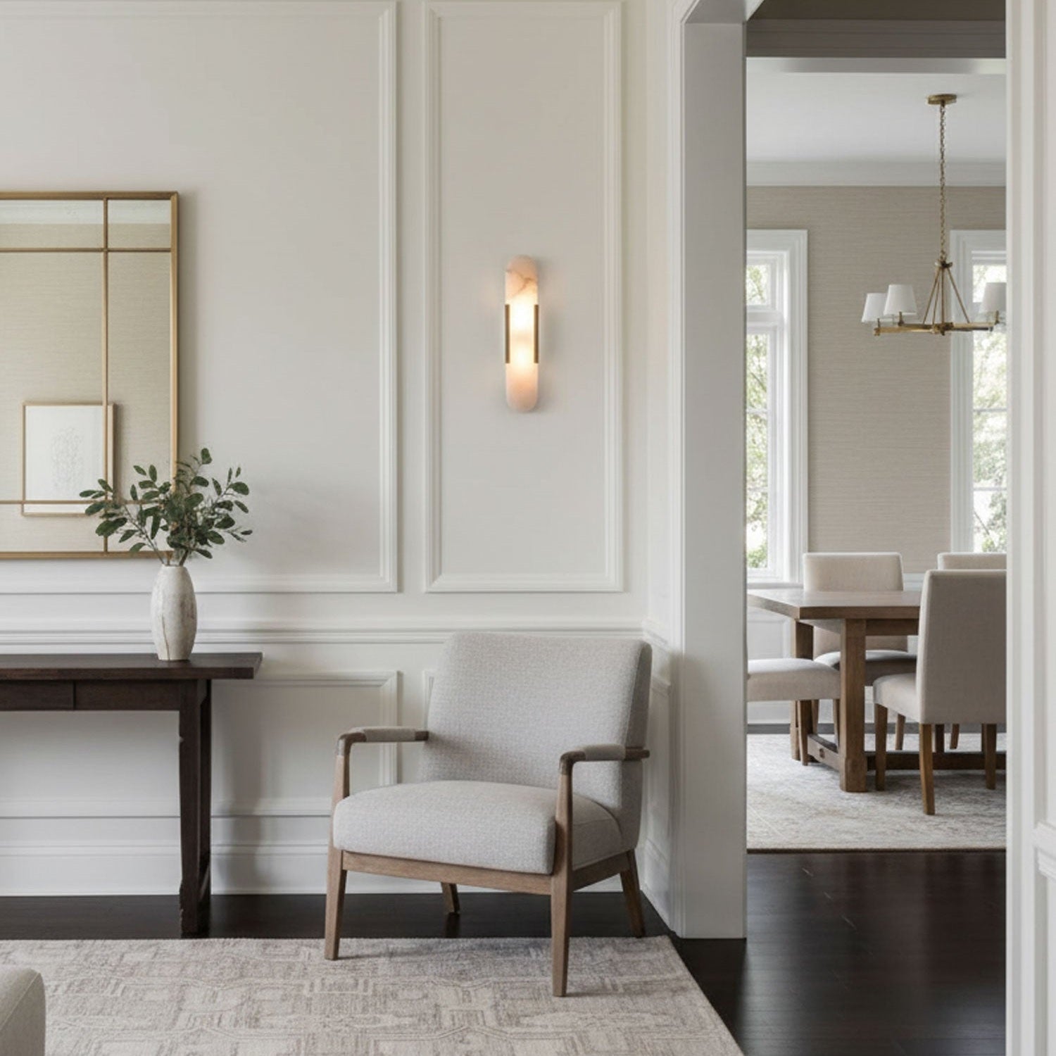 Melange Stretched Alabaster Wall Light Lighting Lobby