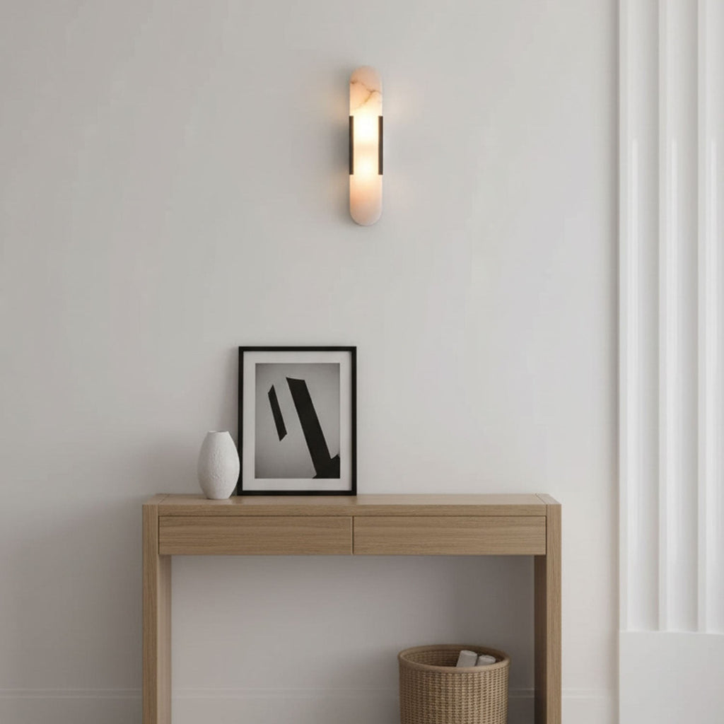 Melange Stretched Alabaster Wall Light Lighting Lobby