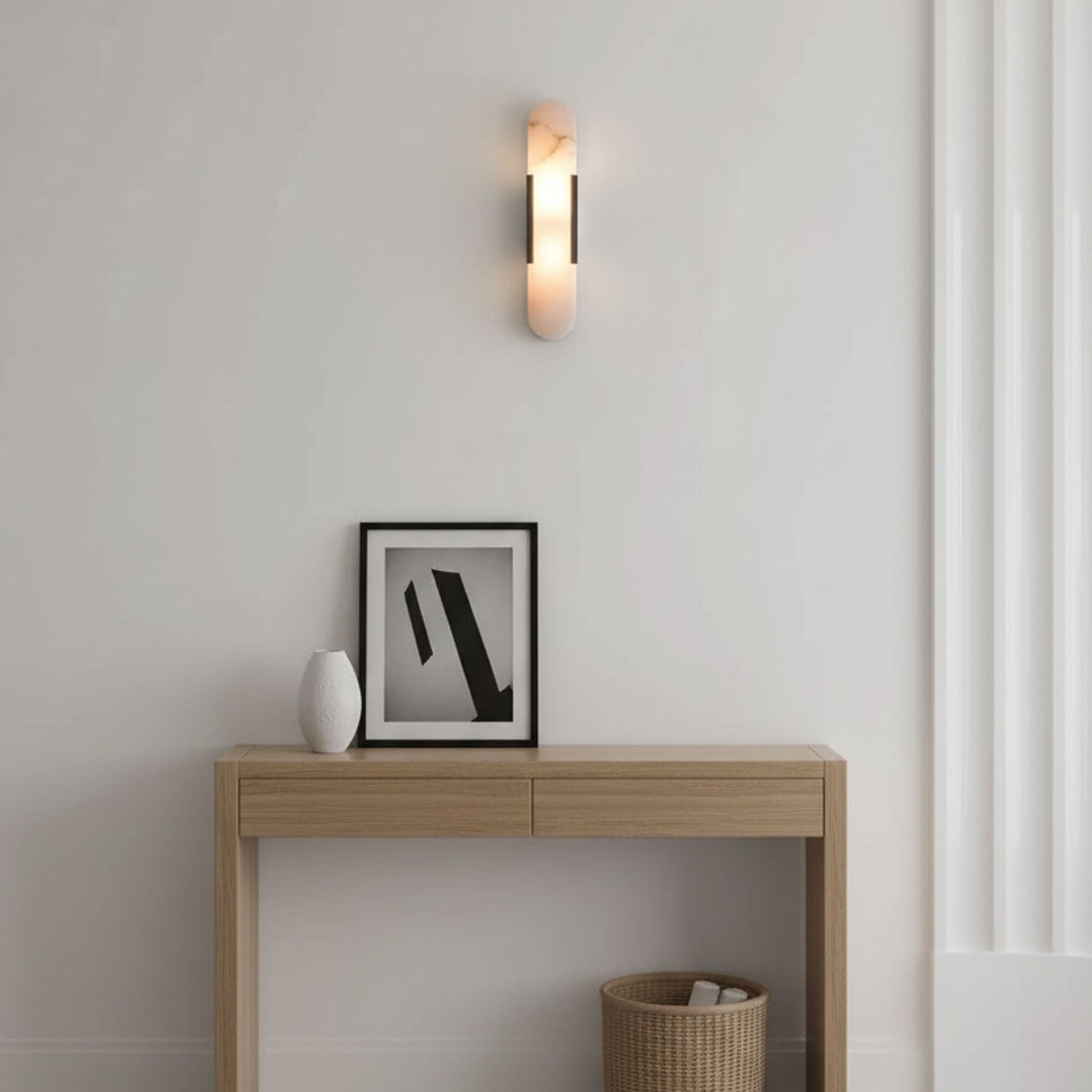 Melange Stretched Alabaster Wall Light Lighting Lobby