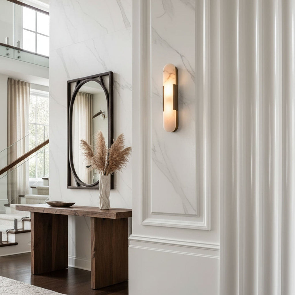 Melange Stretched Alabaster Wall Light Lighting Lobby