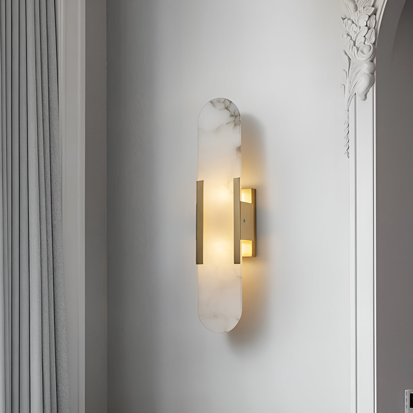 Melange Stretched Alabaster Wall Light Lighting Lobby