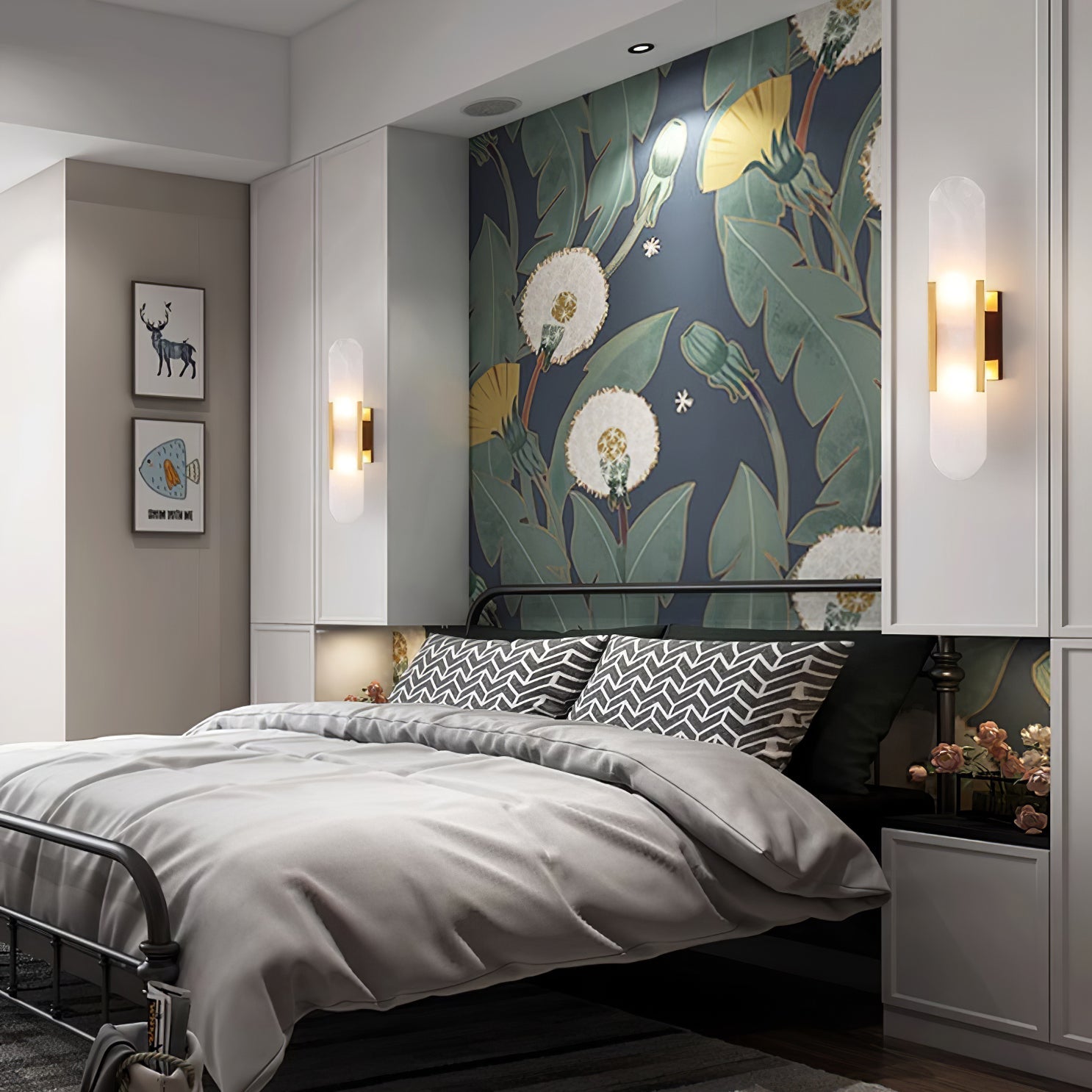 Melange Stretched Alabaster Wall Light Lighting Lobby