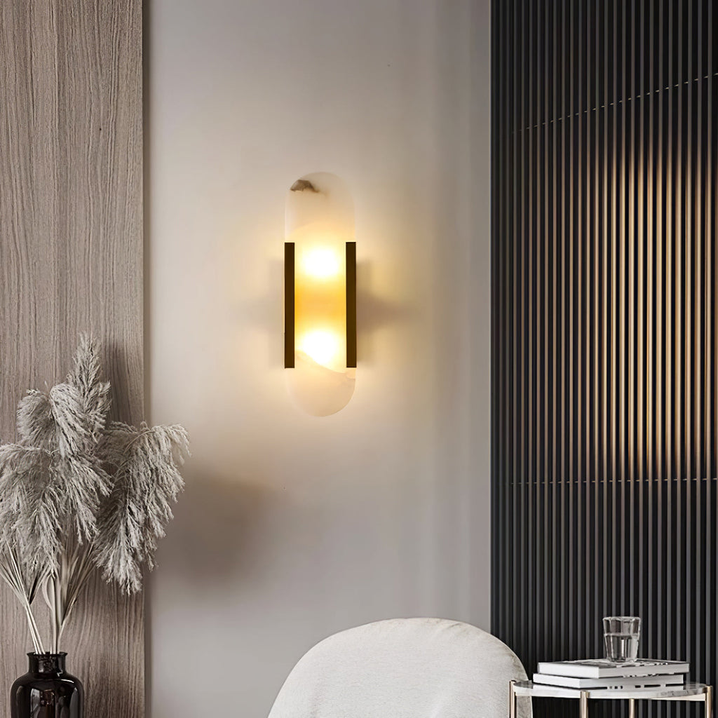 Melange Stretched Alabaster Wall Light Lighting Lobby