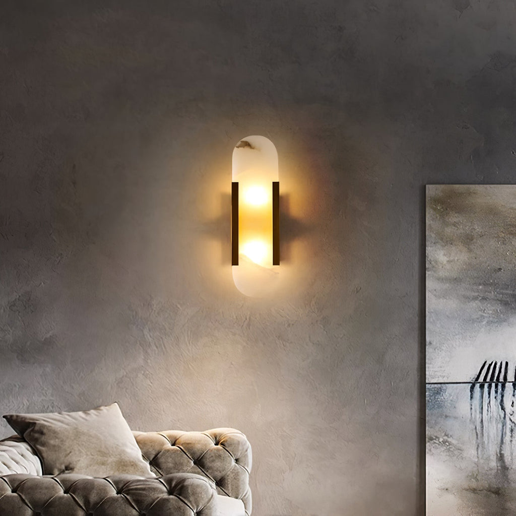 Melange Stretched Alabaster Wall Light Lighting Lobby