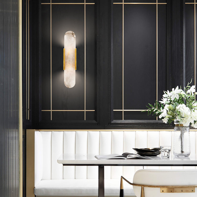 Melange Stretched Alabaster Wall Light Lighting Lobby