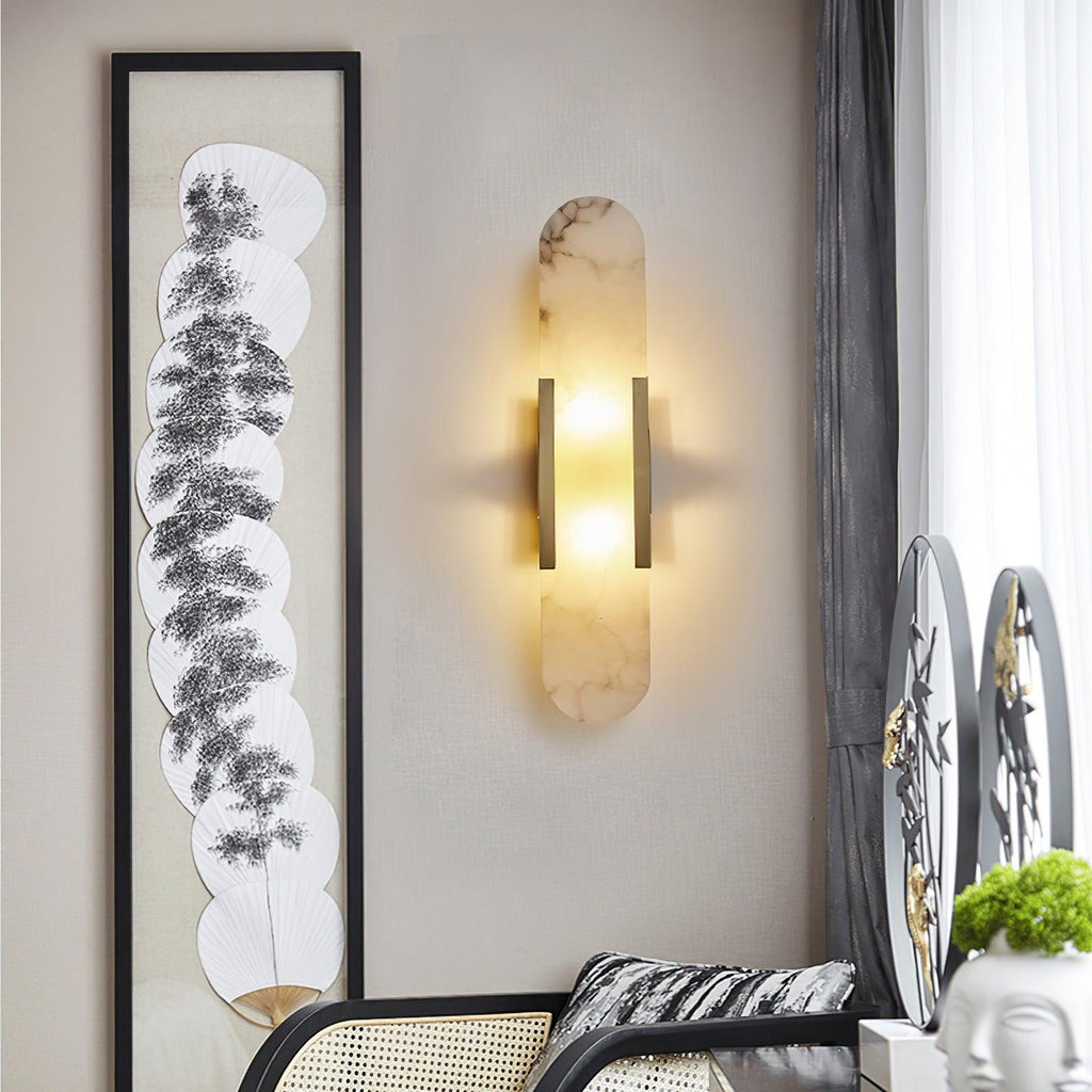 Melange Stretched Alabaster Wall Light Lighting Lobby