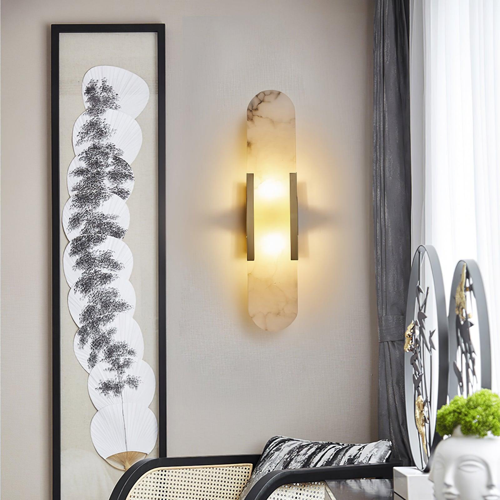 Melange Stretched Alabaster Wall Light Lighting Lobby