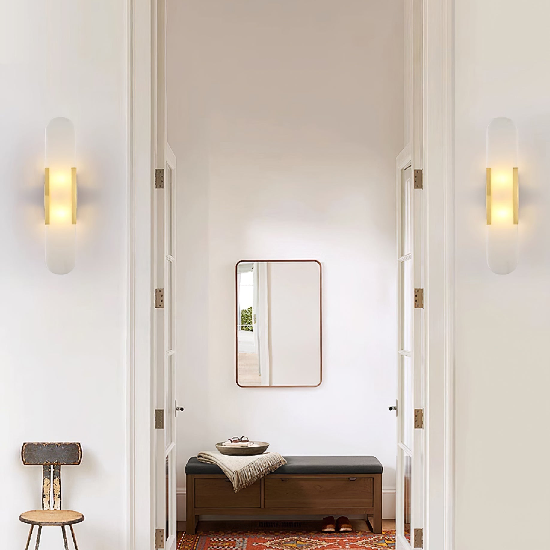 Melange Stretched Alabaster Wall Light Lighting Lobby
