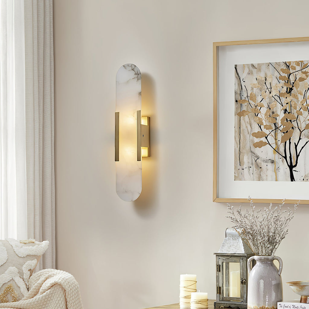 Melange Stretched Alabaster Wall Light Lighting Lobby