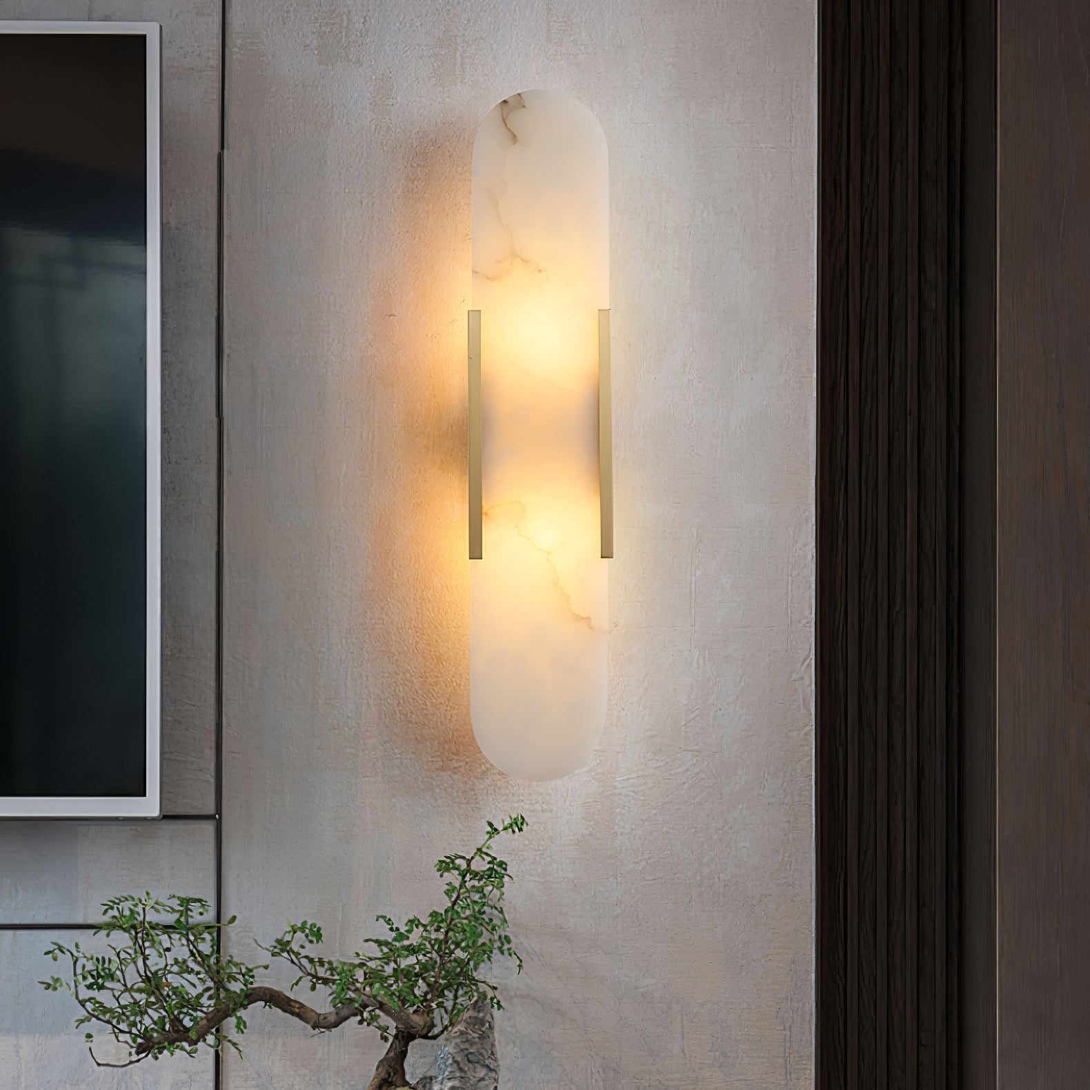 Melange Stretched Alabaster Wall Light Lighting Lobby