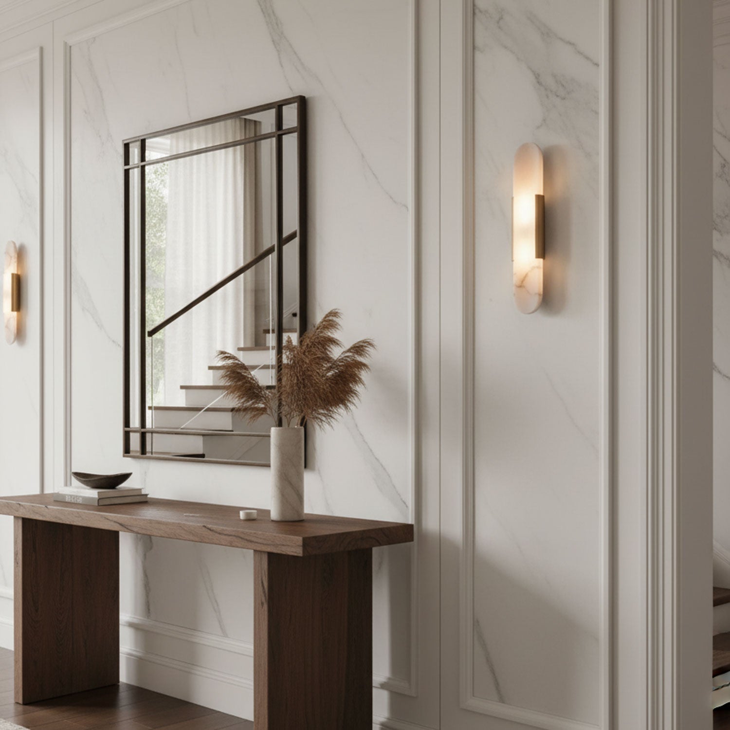 Melange Stretched Alabaster Wall Light Lighting Lobby