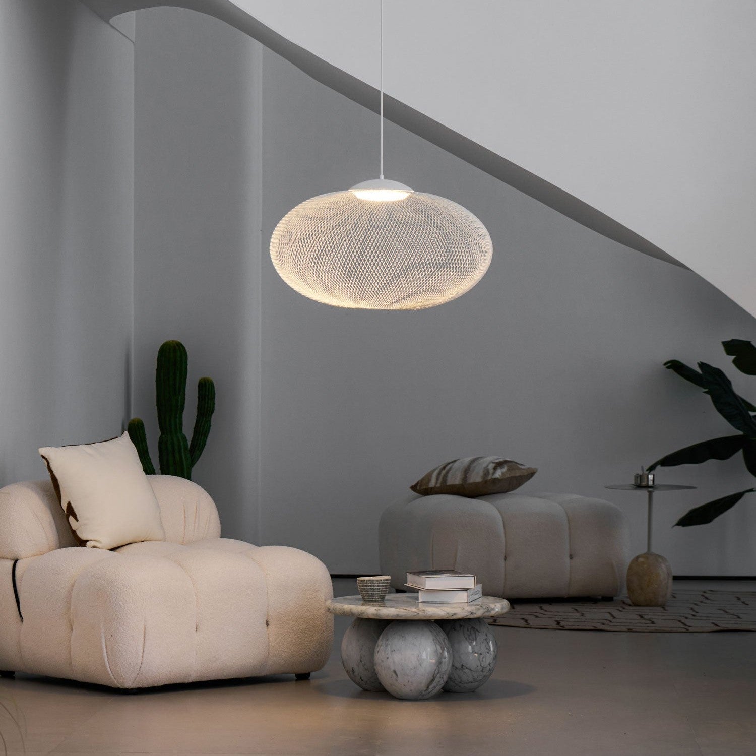 Metallic Mesh Ceiling Fixture Lamp Lighting Lobby