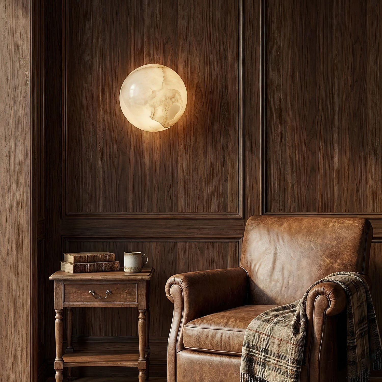 Mini Orb Alabaster Wall Light Lighting Lobby