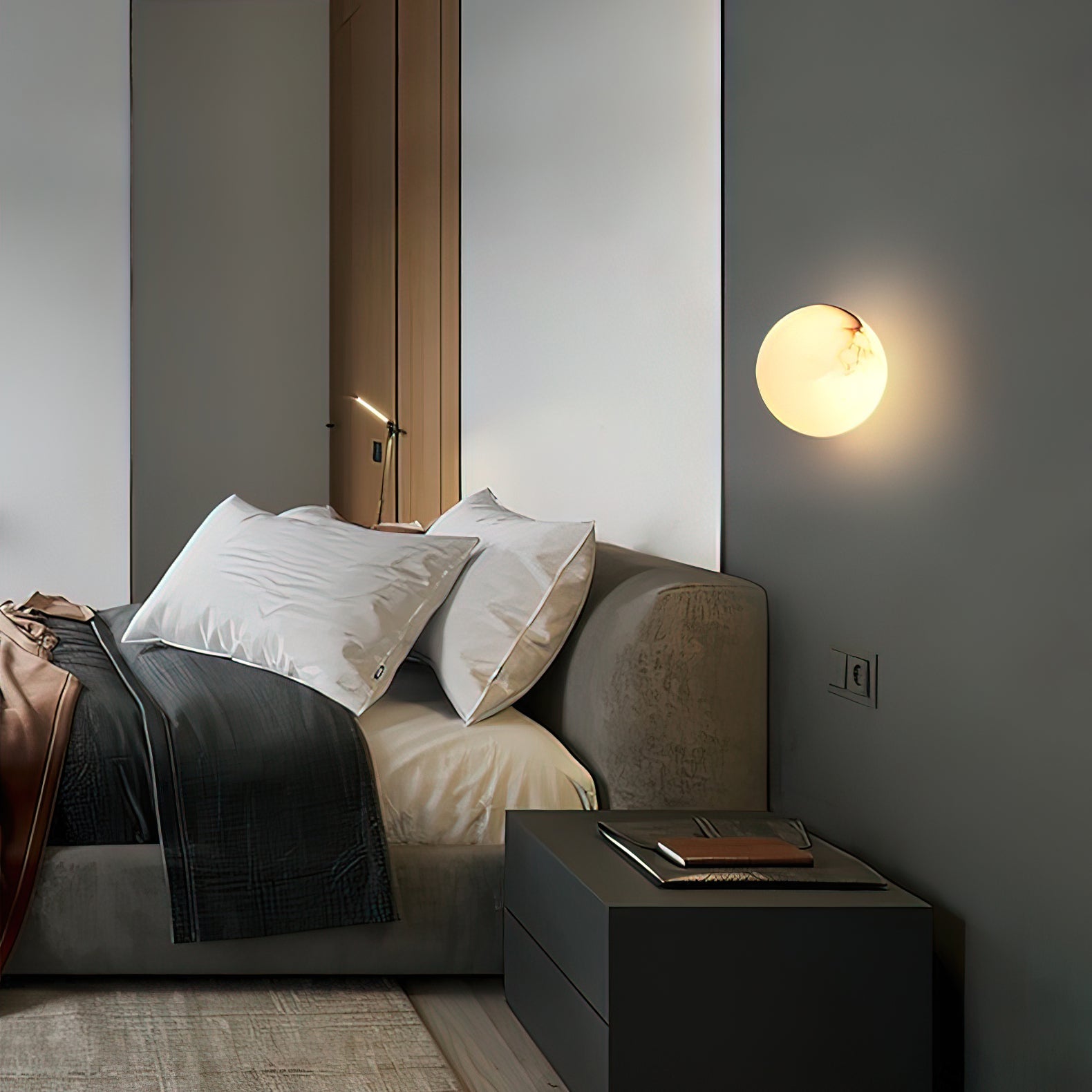 Mini Orb Alabaster Wall Light Lighting Lobby