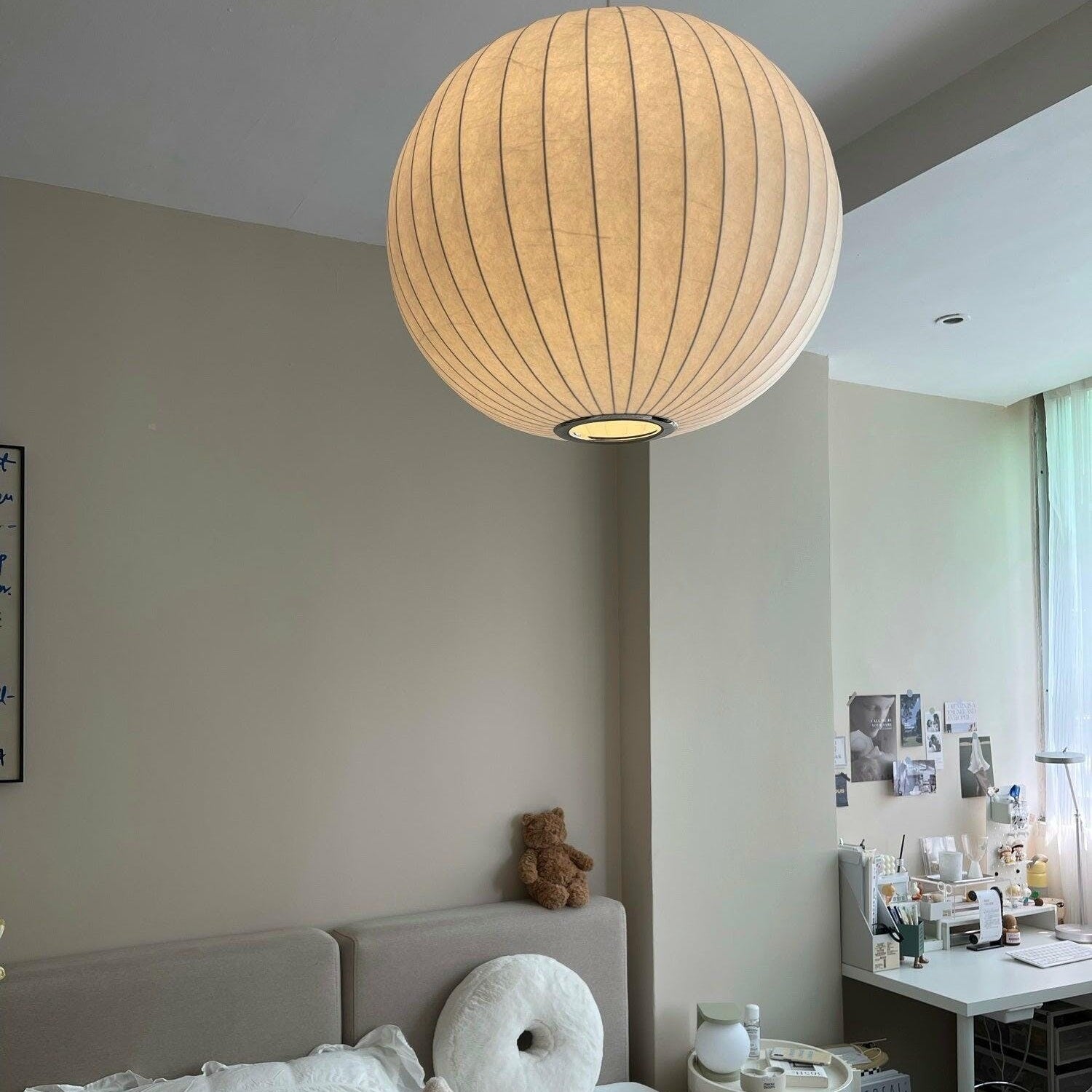 Mulberry Silk Bubble Ceiling Pendant Light Lighting Lobby
