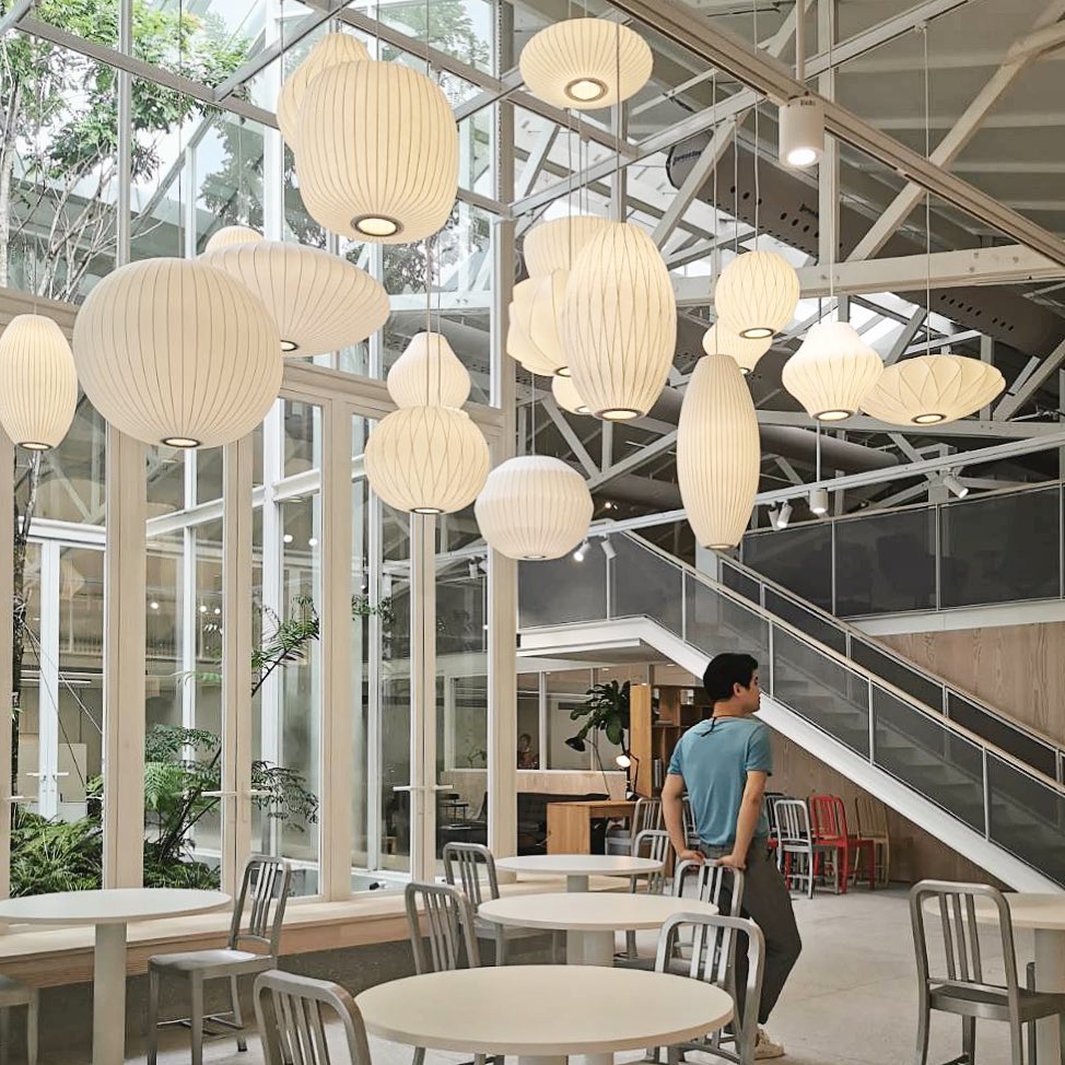 Mulberry Silk Bubble Ceiling Pendant Light Lighting Lobby