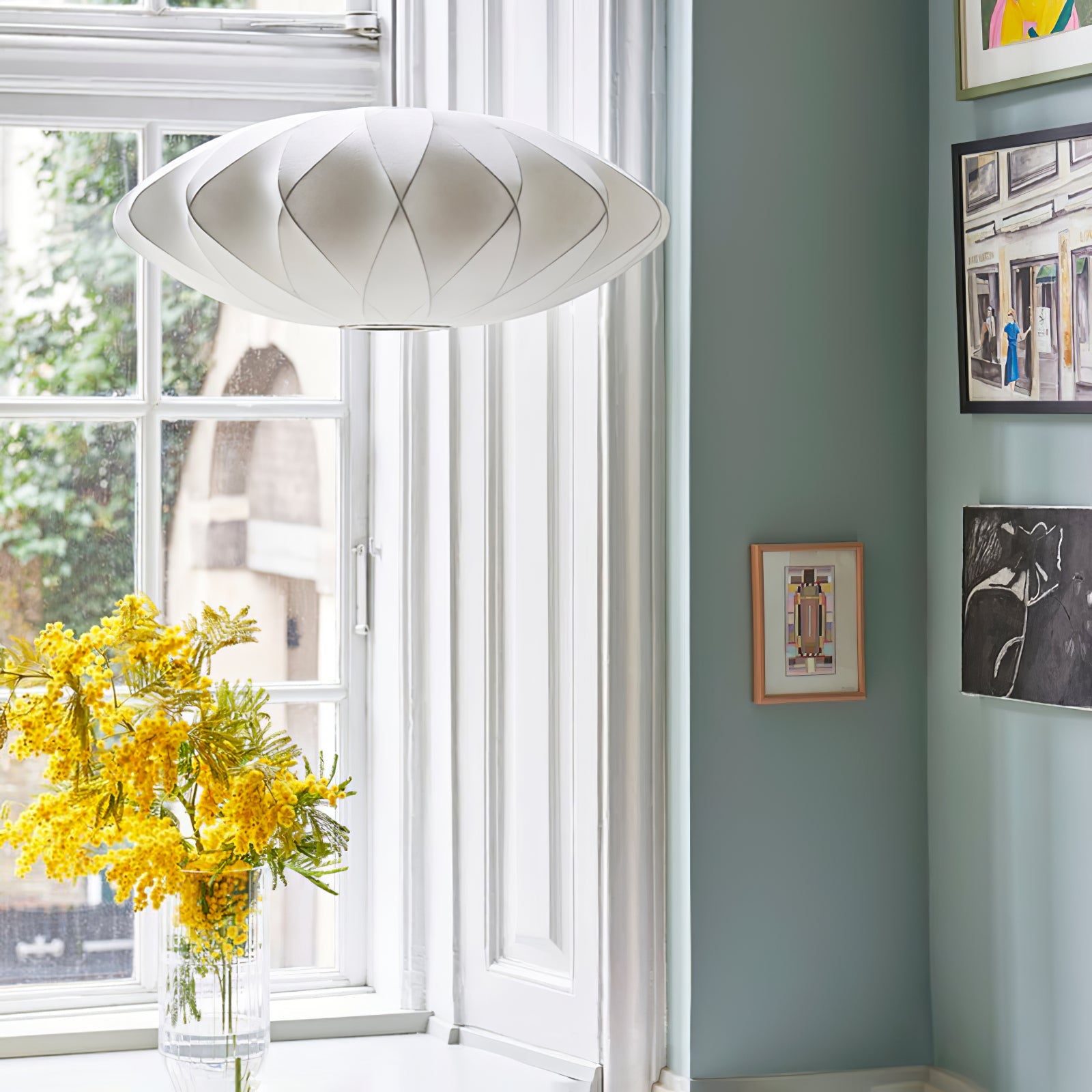 Mulberry Silk Bubble Ceiling Pendant Light Lighting Lobby