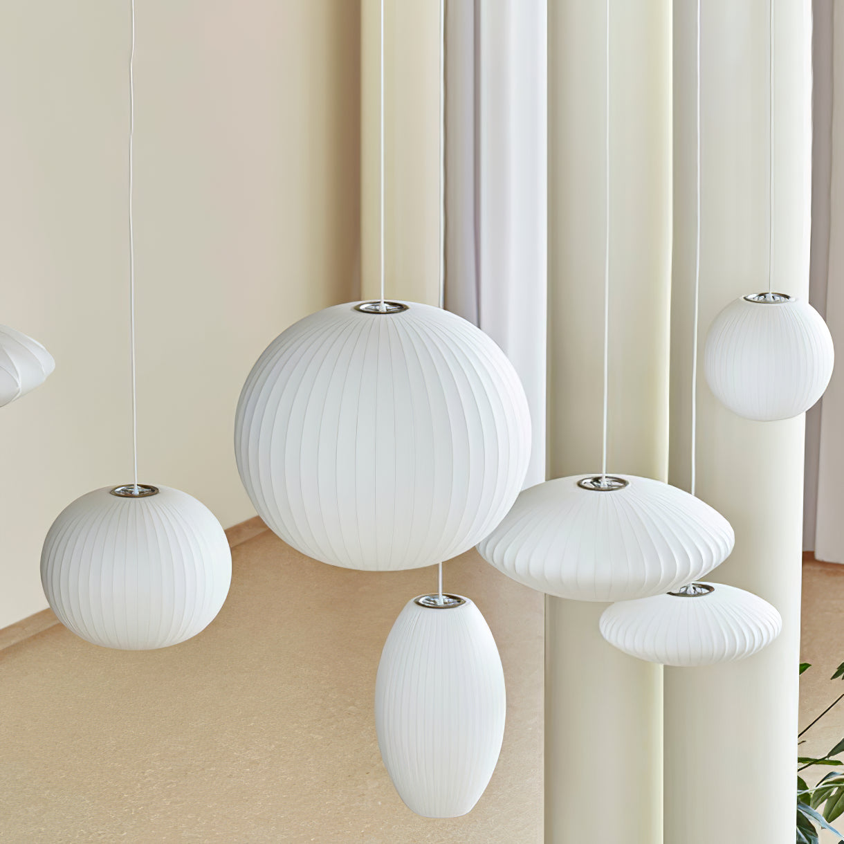 Mulberry Silk Bubble Ceiling Pendant Light Lighting Lobby