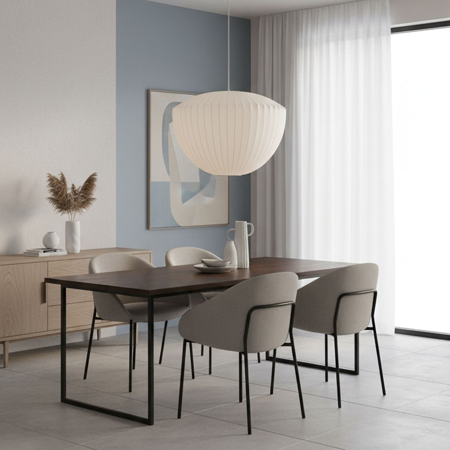 Mulberry Silk Bubble Ceiling Pendant Light Lighting Lobby
