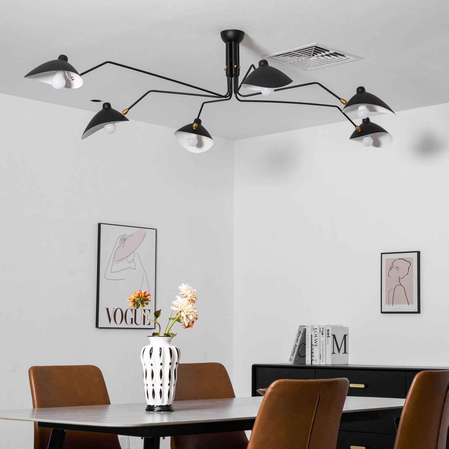 Multi-Arm Ceiling Lamp Lighting Lobby
