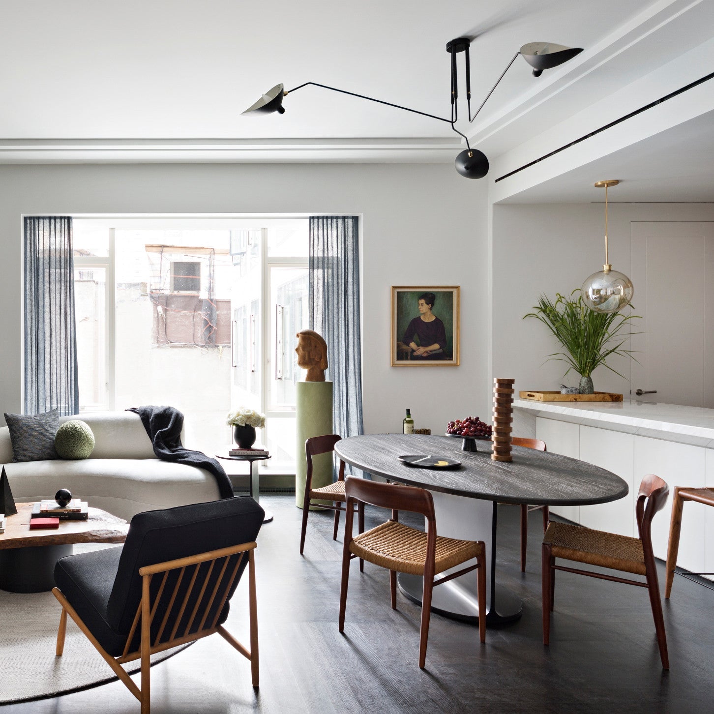 Multi-Arm Ceiling Lamp Lighting Lobby