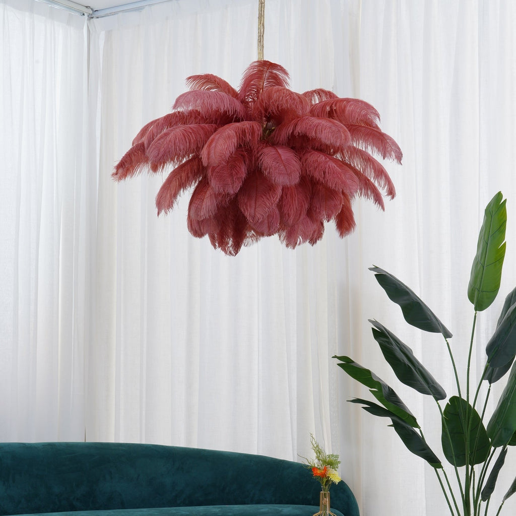 Ostrich Feather Ceiling Pendant Lighting Lobby