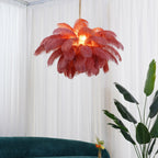 Ostrich Feather Ceiling Pendant Lighting Lobby