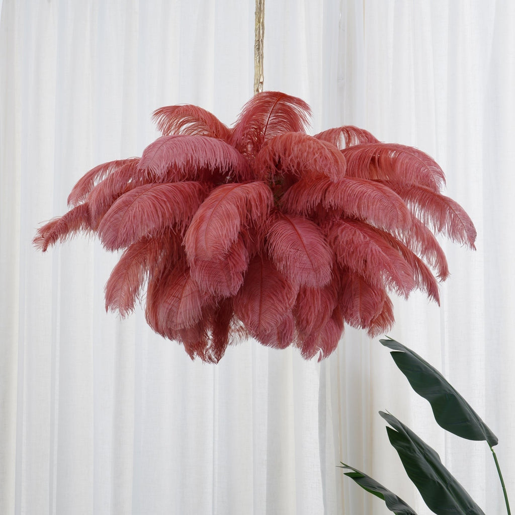 Ostrich Feather Ceiling Pendant Lighting Lobby