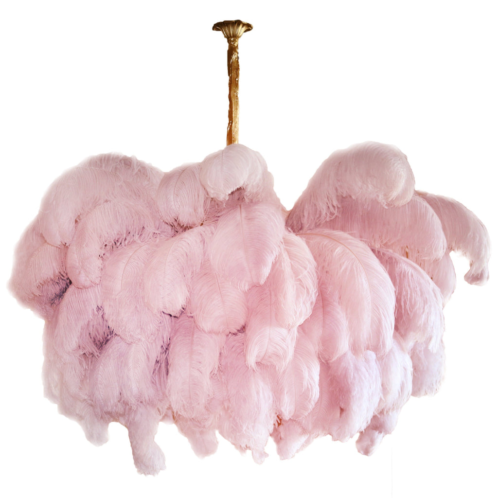 Ostrich Feather Ceiling Pendant Lighting Lobby