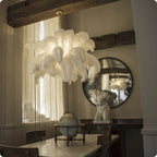 Ostrich Feather Ceiling Pendant Lighting Lobby