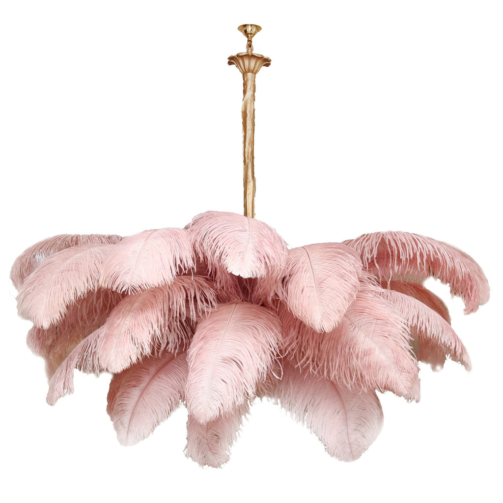 Ostrich Feather Ceiling Pendant Lighting Lobby