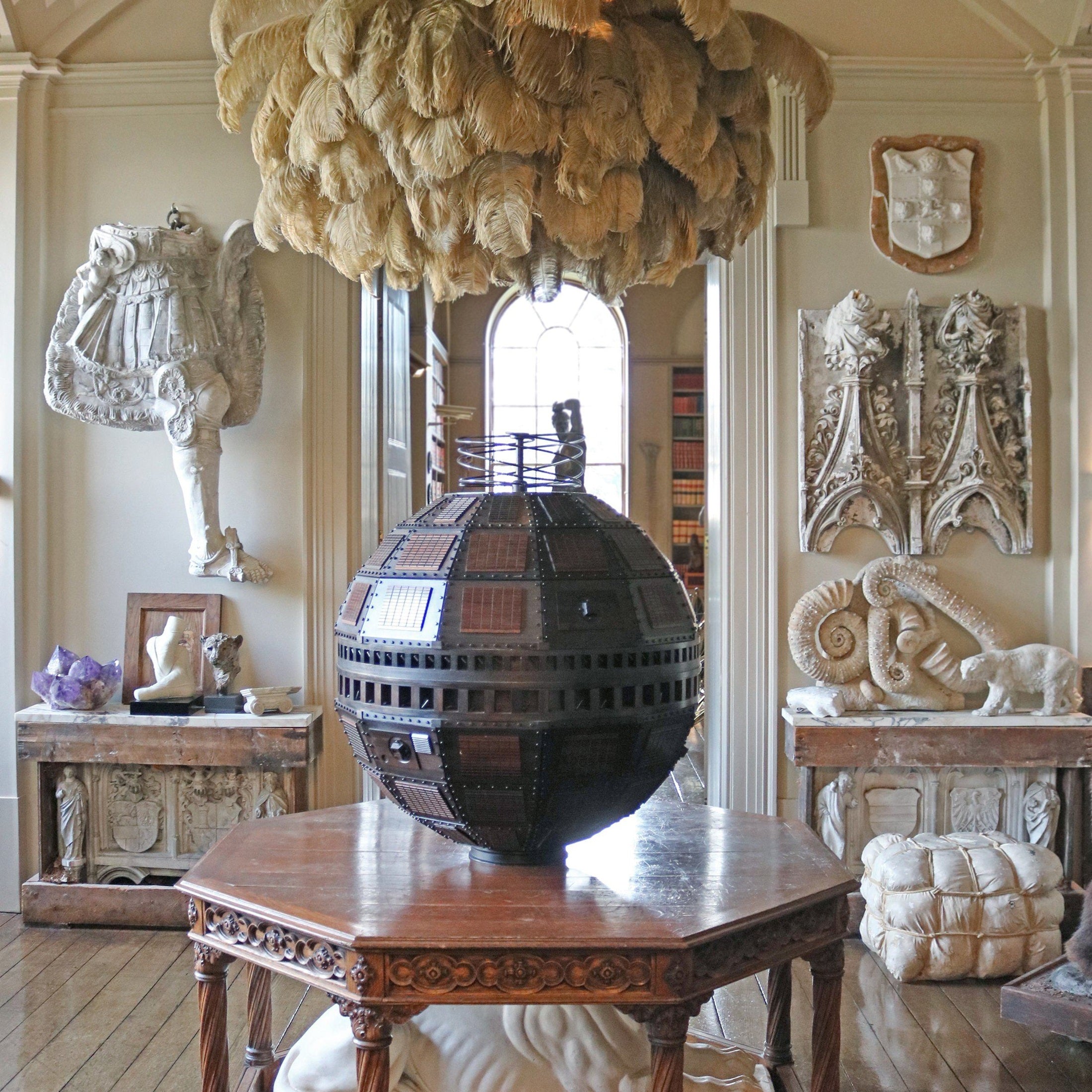 Ostrich Feather Ceiling Pendant Lighting Lobby