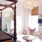 Ostrich Feather Ceiling Pendant Lighting Lobby