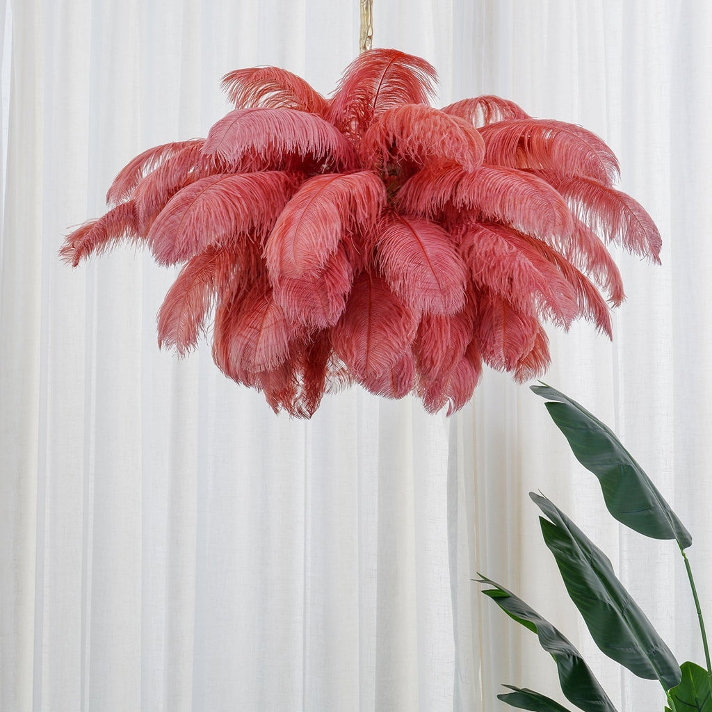 Ostrich Feather Ceiling Pendant Lighting Lobby