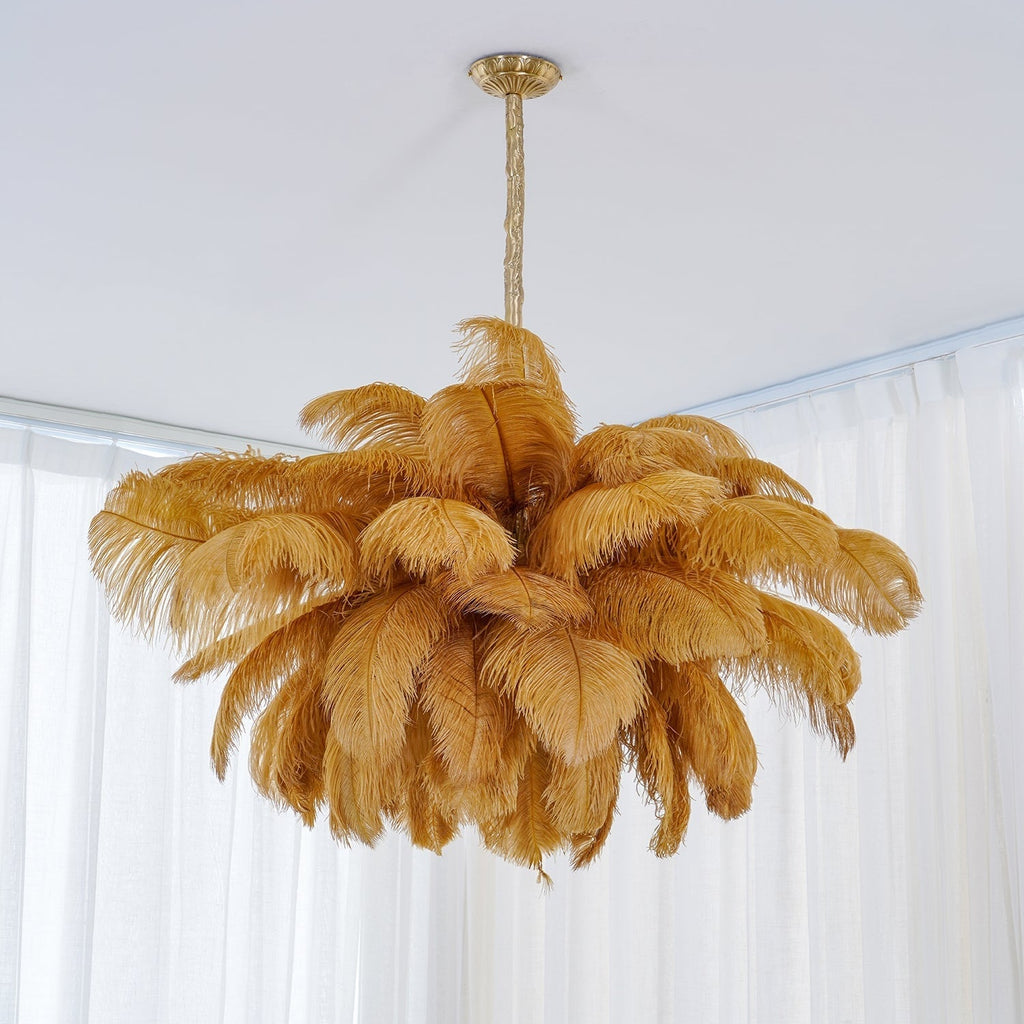 Ostrich Feather Ceiling Pendant Lighting Lobby