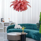 Ostrich Feather Ceiling Pendant Lighting Lobby