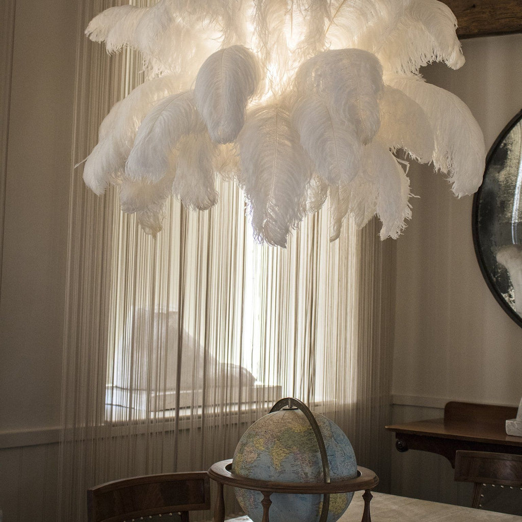 Ostrich Feather Ceiling Pendant Lighting Lobby