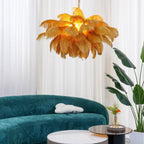 Ostrich Feather Ceiling Pendant Lighting Lobby