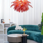 Ostrich Feather Ceiling Pendant Lighting Lobby