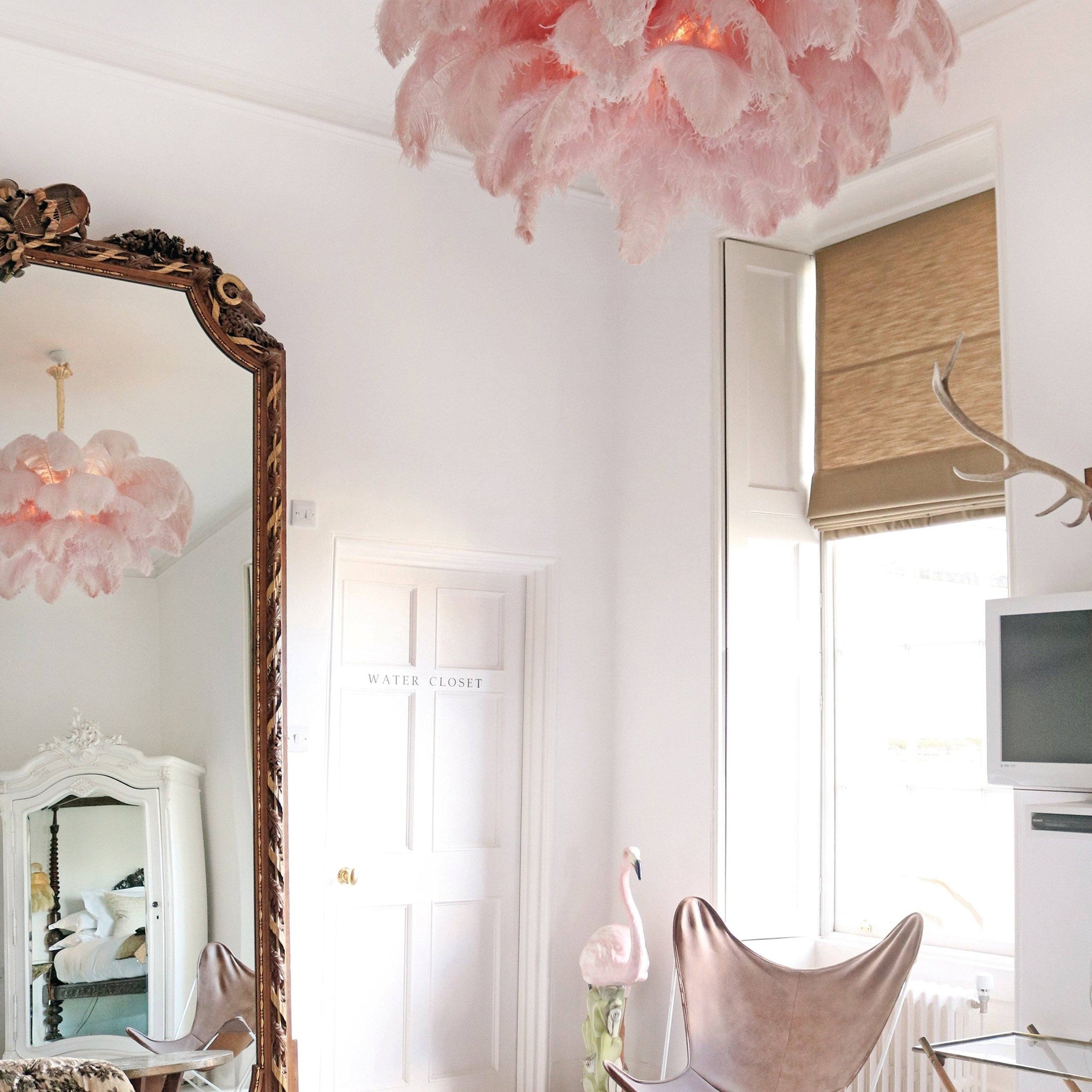 Ostrich Feather Ceiling Pendant Lighting Lobby