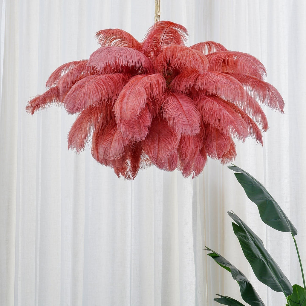 Ostrich Feather Ceiling Pendant Lighting Lobby